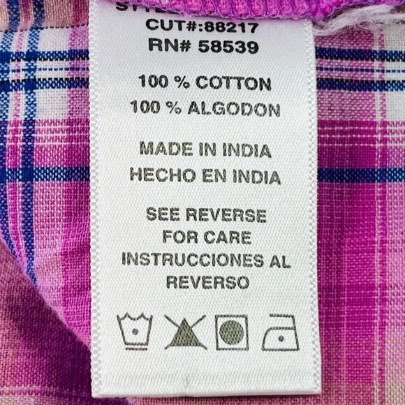 Kut from the Kloth Pink Flannel Long Sleeve Shirt Size XL Western Barbiecore - Picture 8 of 9